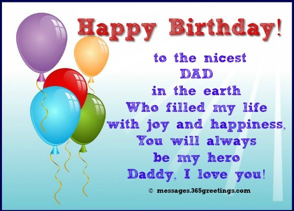 Happy Birthday To The Nicest Dad Dad Birthday Wishes