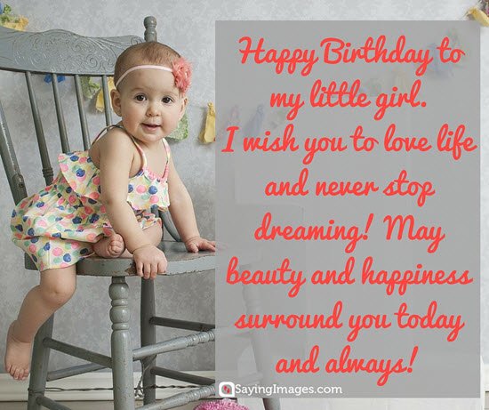 28 Lovely Baby Girl Birthday Wishes With Cute Pictures - Wish Me On