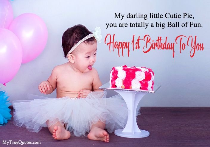 My Darling Little Cutie Baby Girl Birthday Wishes