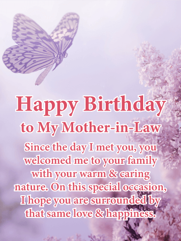 Since The Day I Mother In Law Birthday Wishes