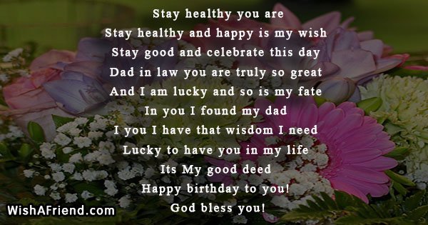 Stay Healthy You Are Father In Law Birthday Wishes