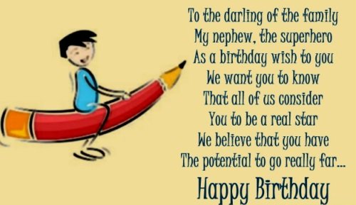 To The Darling Of Nephew Birthday Wishes