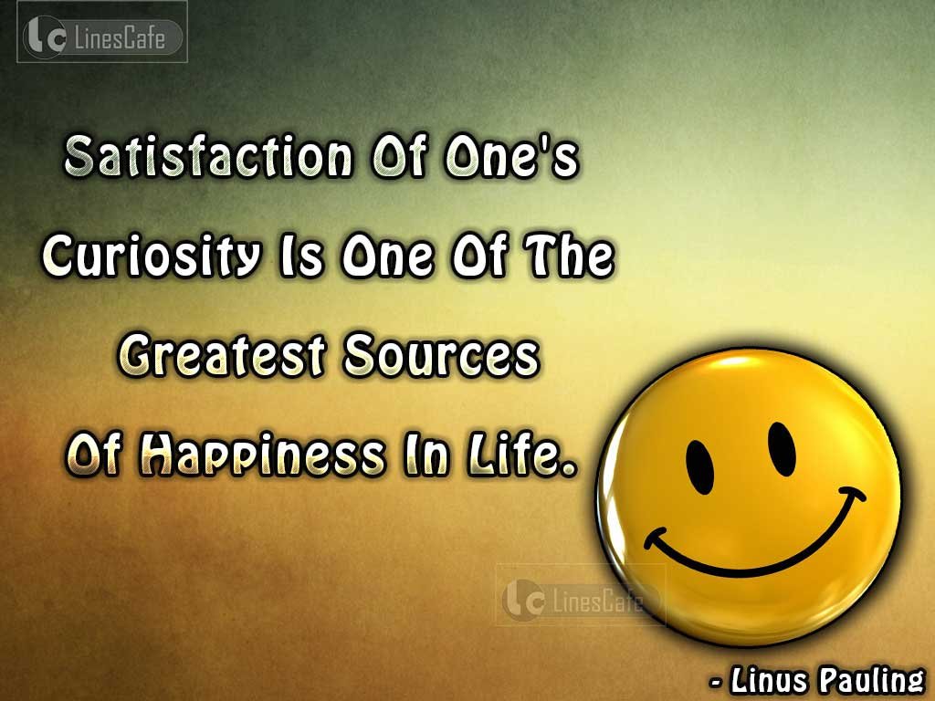 Satisfaction Of One Curiosity Is One Of The Greatest Sources