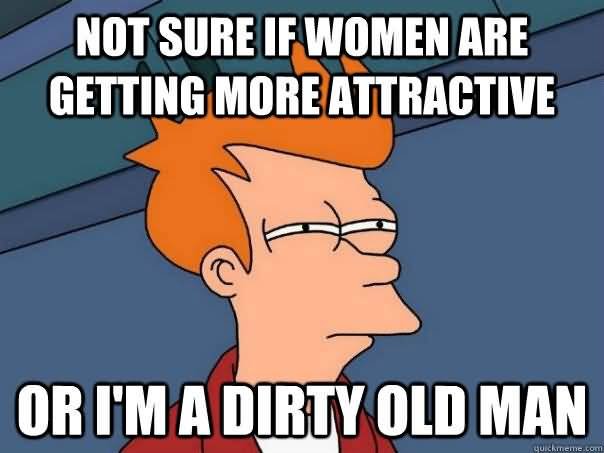 Not Sure If Women Dirty Old Man Meme